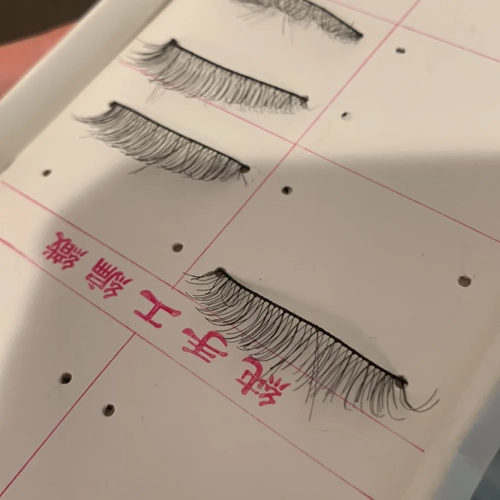 3 Pairs Mid-Long Natural Look Black False Glue On